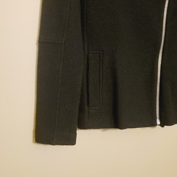 Jigsaw | Women's Black 100% Wool Diagonal Zip Jacket (Size XS) - Picture 10 of 14
